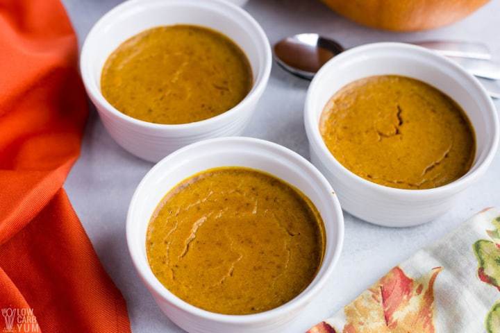 pumpkin custard in ramekins