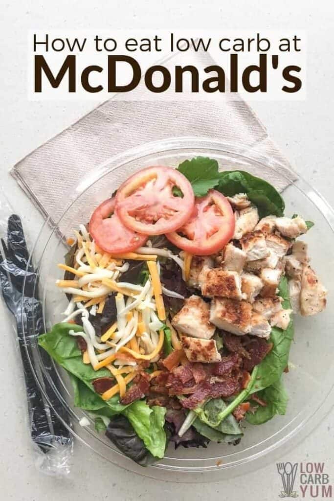 How to eat low carb at McDonald's. #lowcarb #keto #weightwatchers #Atkins #lowcarbbreakfast #lowcarblunch #ketogenicdiet #ketodiet #lowcarbdiet #diet #ketobreakfast | LowCarbYum.com