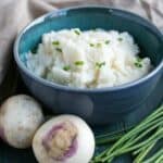 Mashed turnips for keto faux potatoes