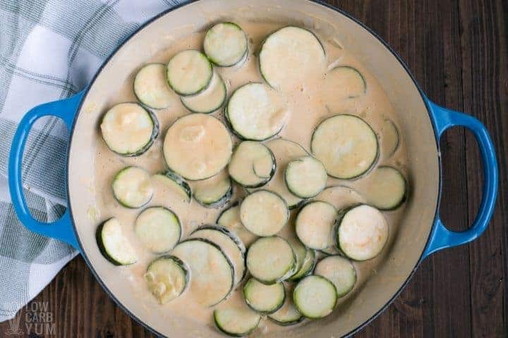 zucchini in the cheese sauce