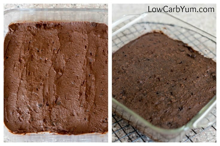 brownie batter baked in square pan