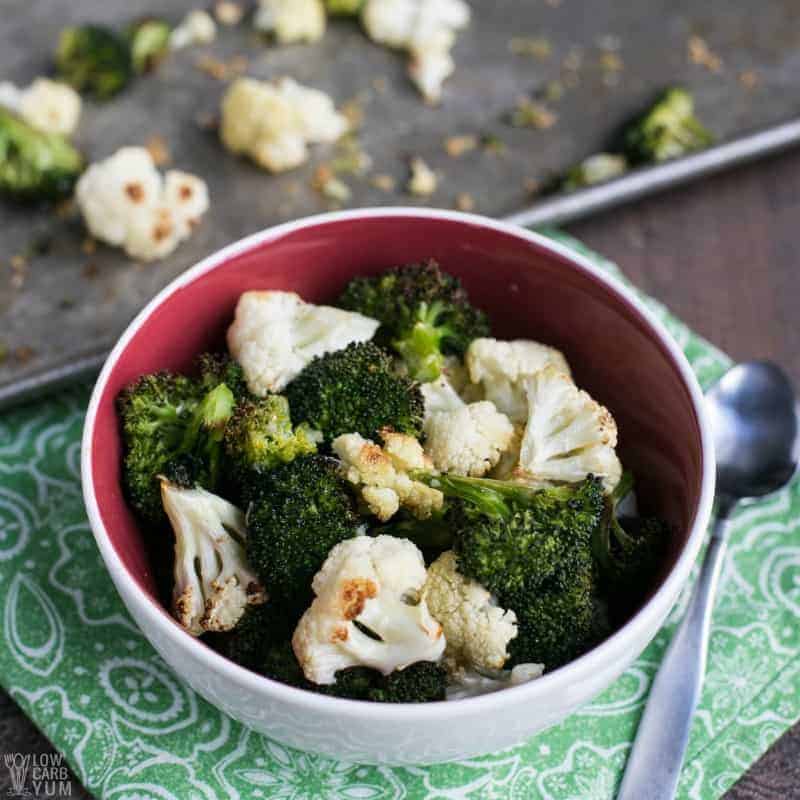 Oven Roasted Broccoli and Cauliflower Low Carb Yum