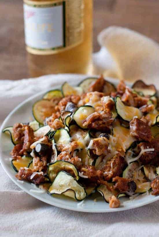 plate of zucchini nachos