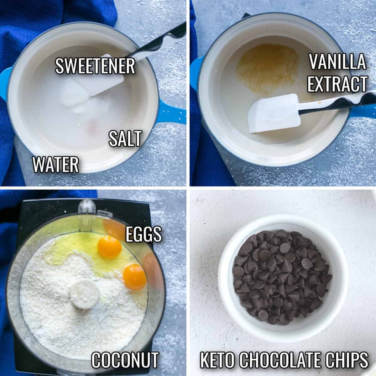 ingredients needed to make keto coconut macaroons recipe.
