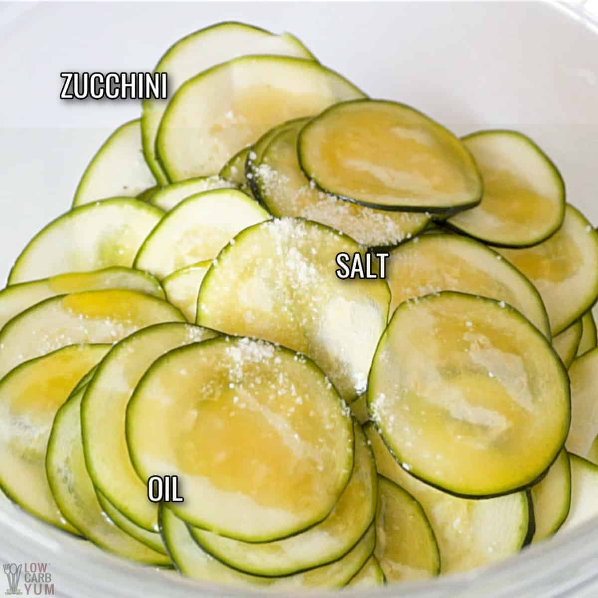 ingredients for zucchini chips.