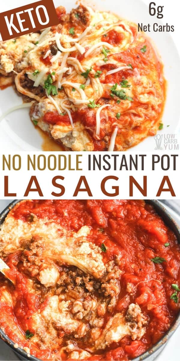 Keto Instant Pot Lasagna Recipe Without Noodles - Low Carb Yum