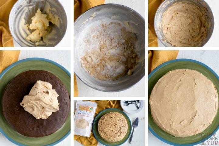 Making the sugar free peanut butter frosting