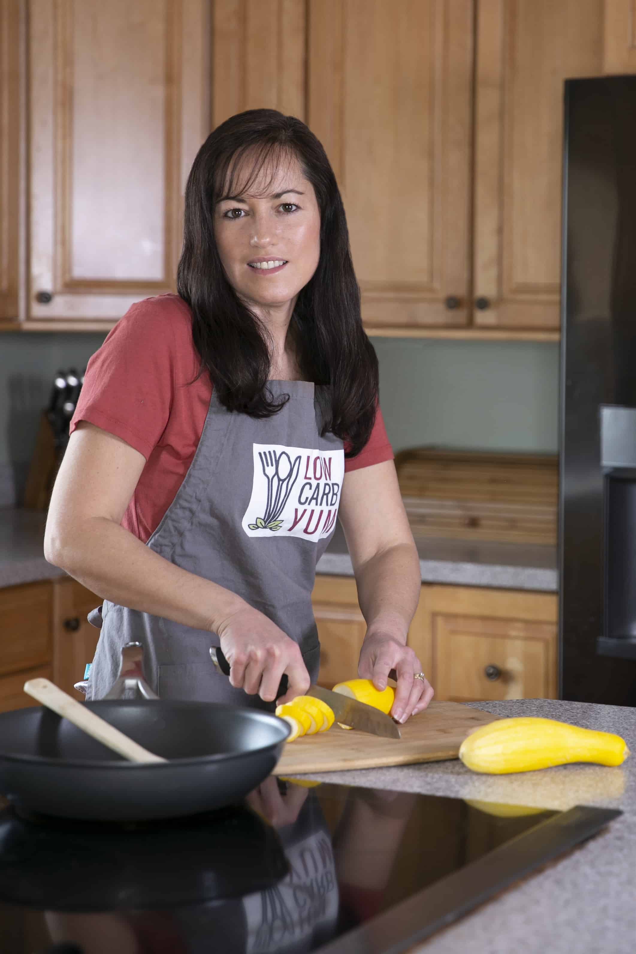 Lisa chopping squash