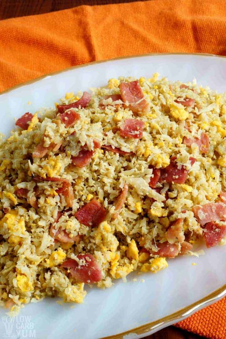 Platter of Filipino garlic fried rice