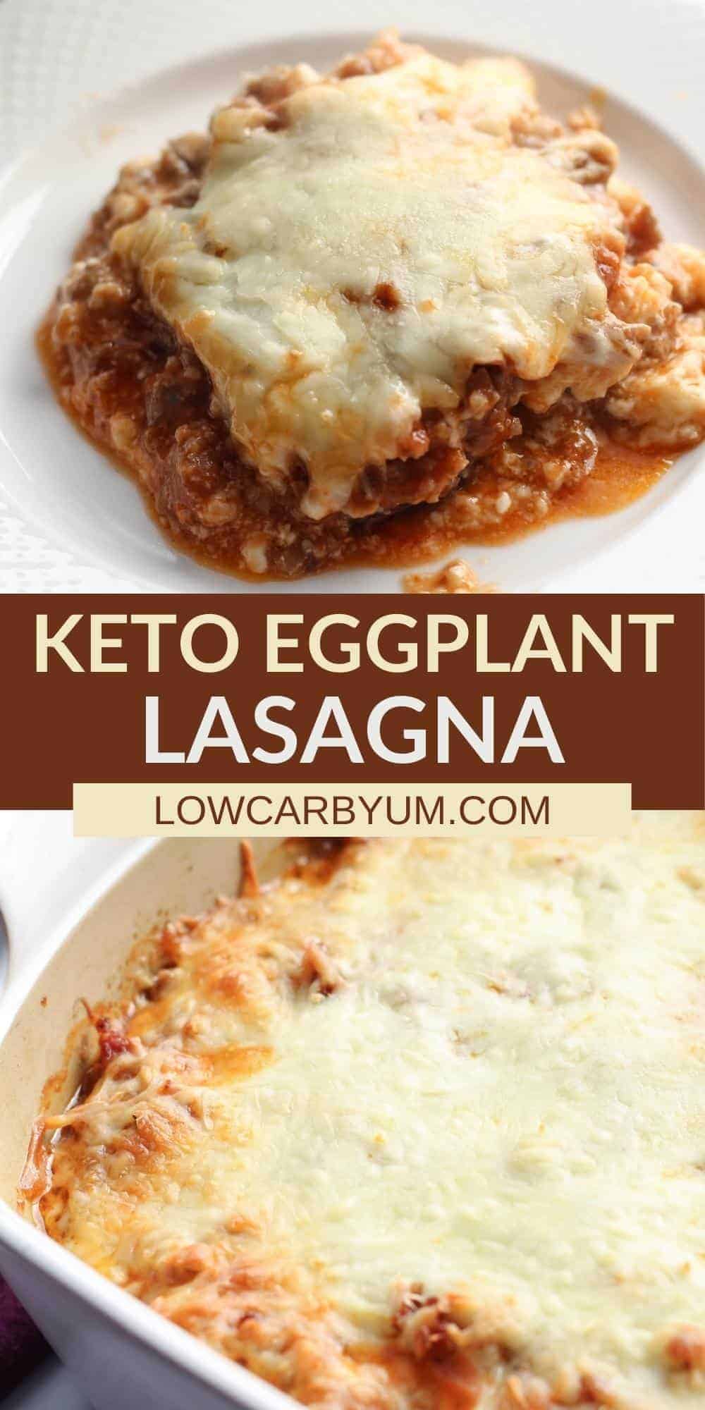 keto eggplant lasagna pinterest image