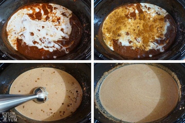 Making curry coconut cream sauce