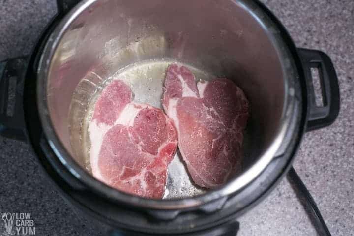 raw pork chops Instant Pot sauté setting