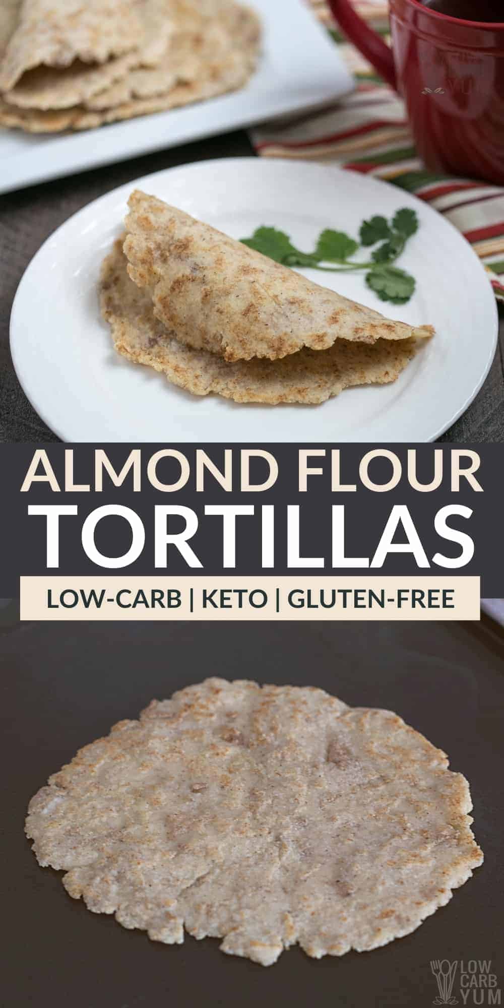 low carb keto almond flour tortillas pinterest image