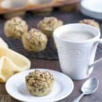 healthy banana muffins with glass of milk