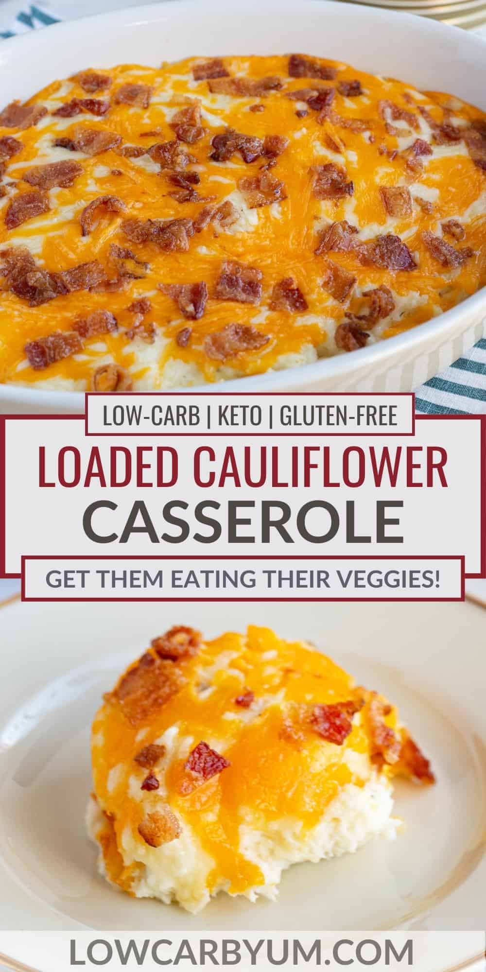 loaded cauliflower casserole pinterest image