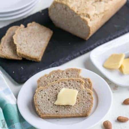 almond flour bread with butter on plate