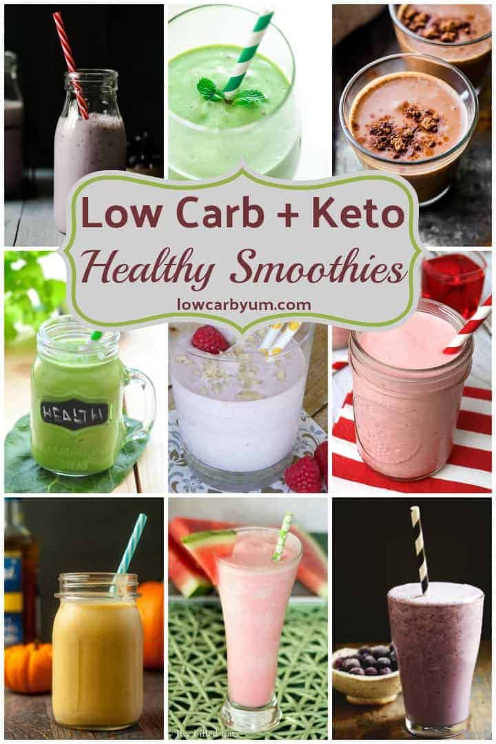 low carb smoothies photo collage
