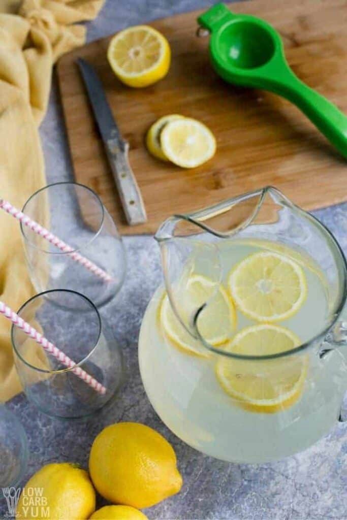 keto lemonade with stevia and or monk fruit