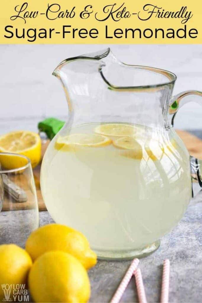 Fresh squeezed lemonade in a glass pitcher