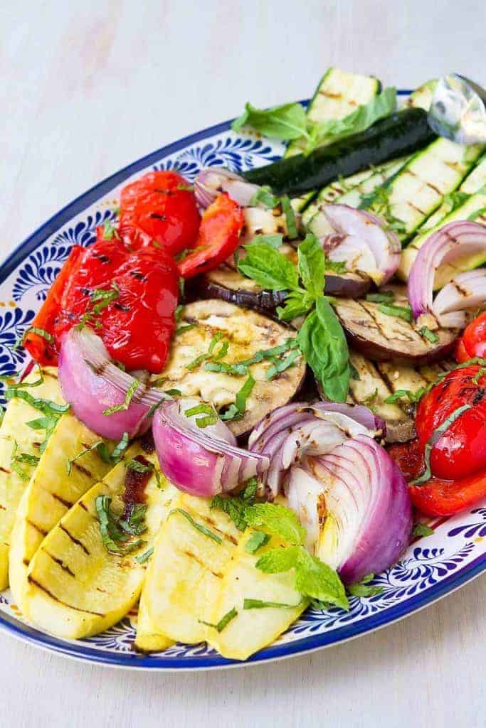 platter of balsamic grilled vegetables