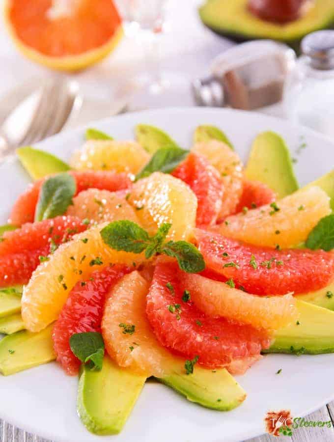 colorful avocado and grapefruit salad