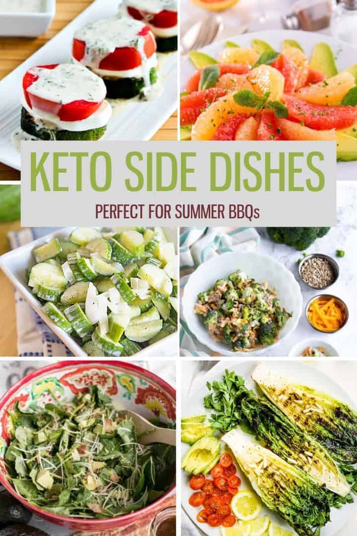 photo collage of keto side dishes
