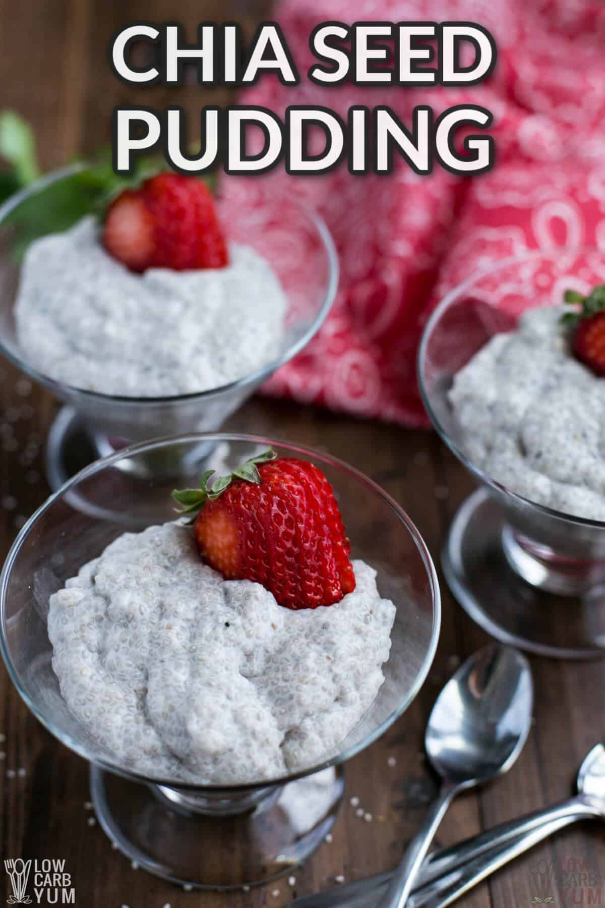 chia seed pudding recipe in glass dessert dishes