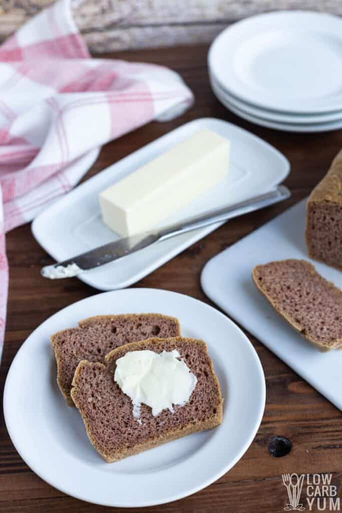 buttered slice of almond brown bread