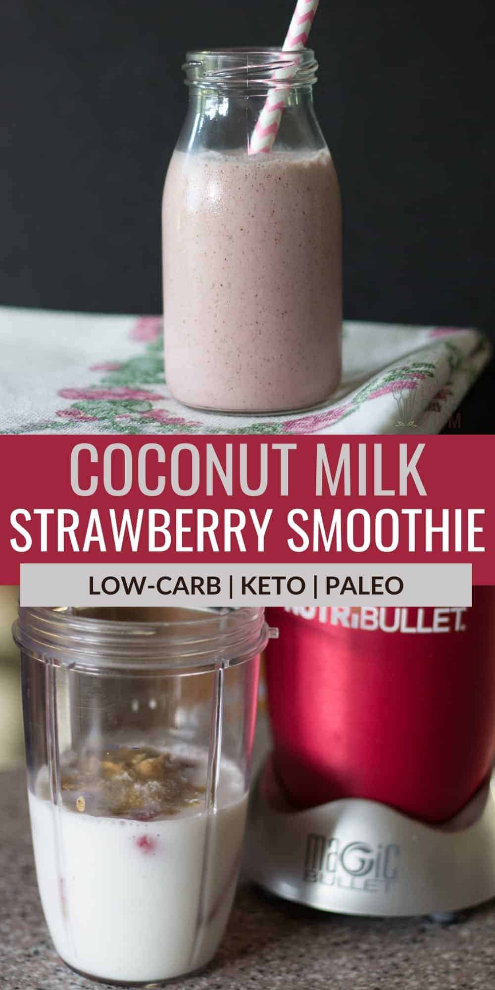 coconut milk strawberry smoothie pinterest image