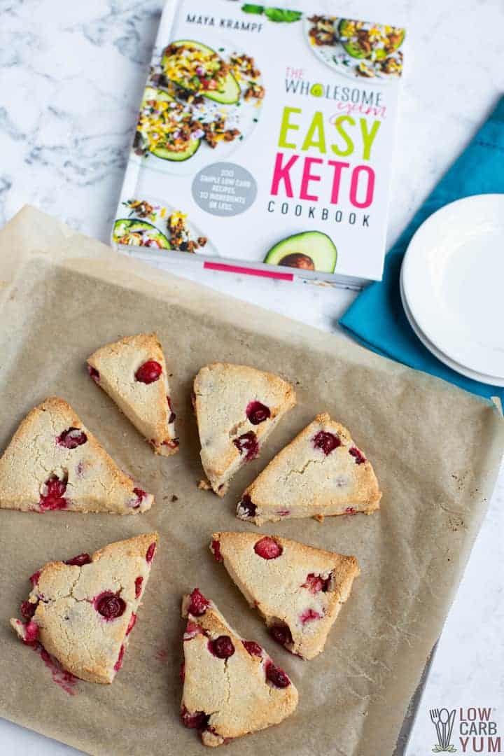 cranberry orange keto scones by wholesome yum