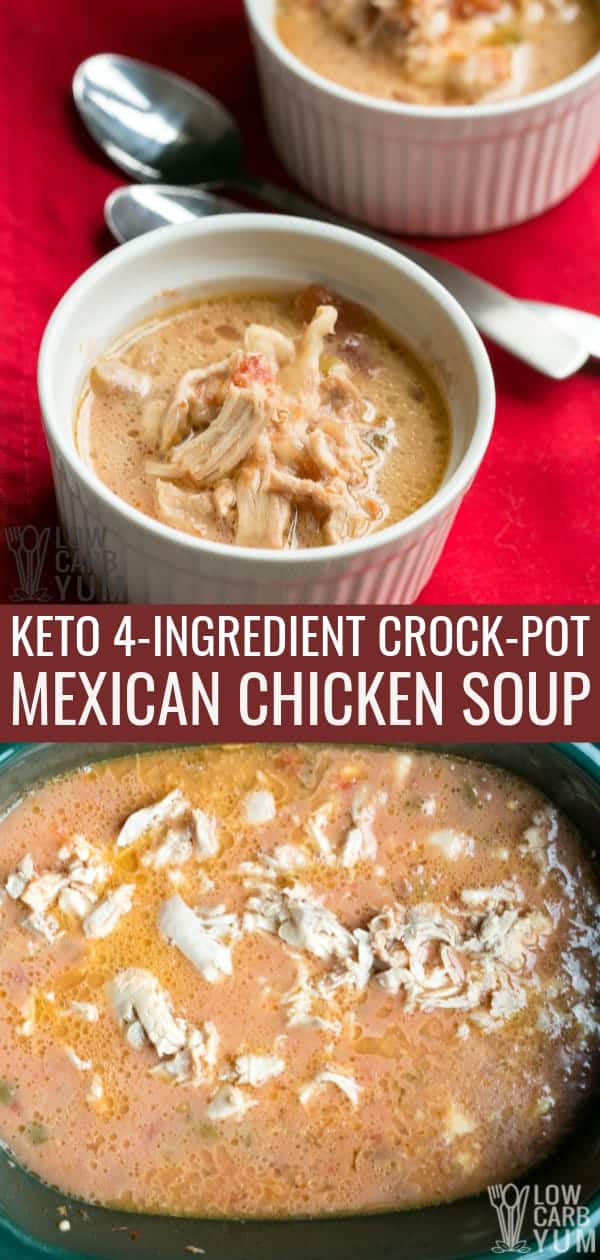 4-Ingredient Keto Mexican Chicken Soup Recipe - Low Carb Yum