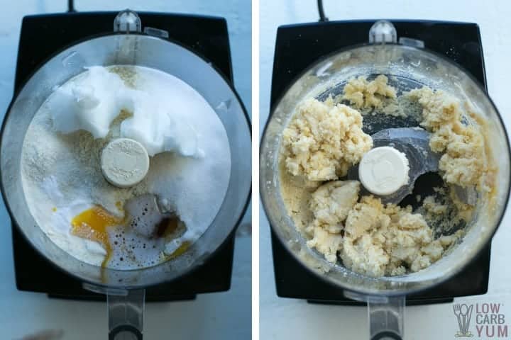 making the cookie dough in food processor