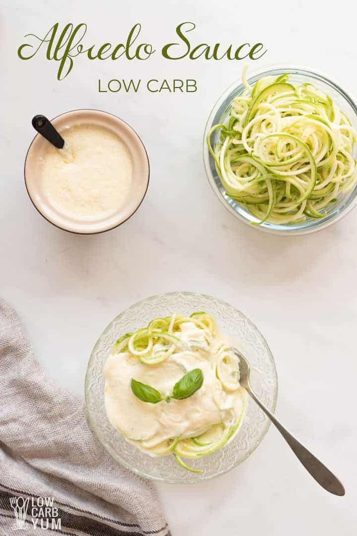 serving alfredo with zoodles