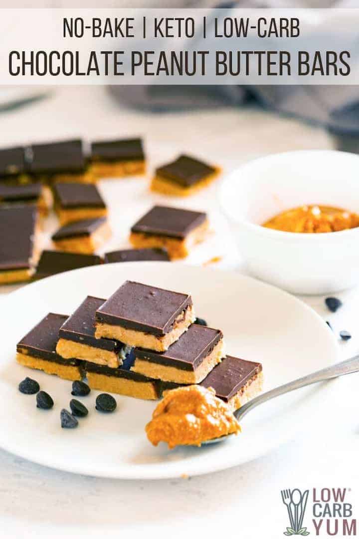 no bake keto chocolate peanut butter bars