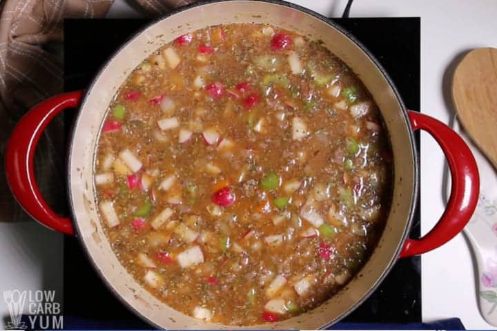 simmering stew