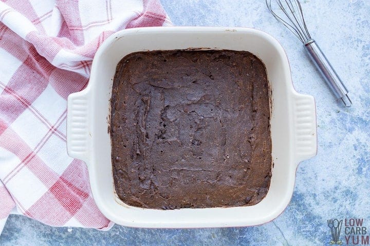 baked brownies in square pan