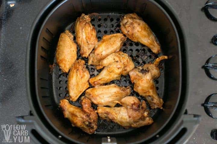 cooked wings in basket