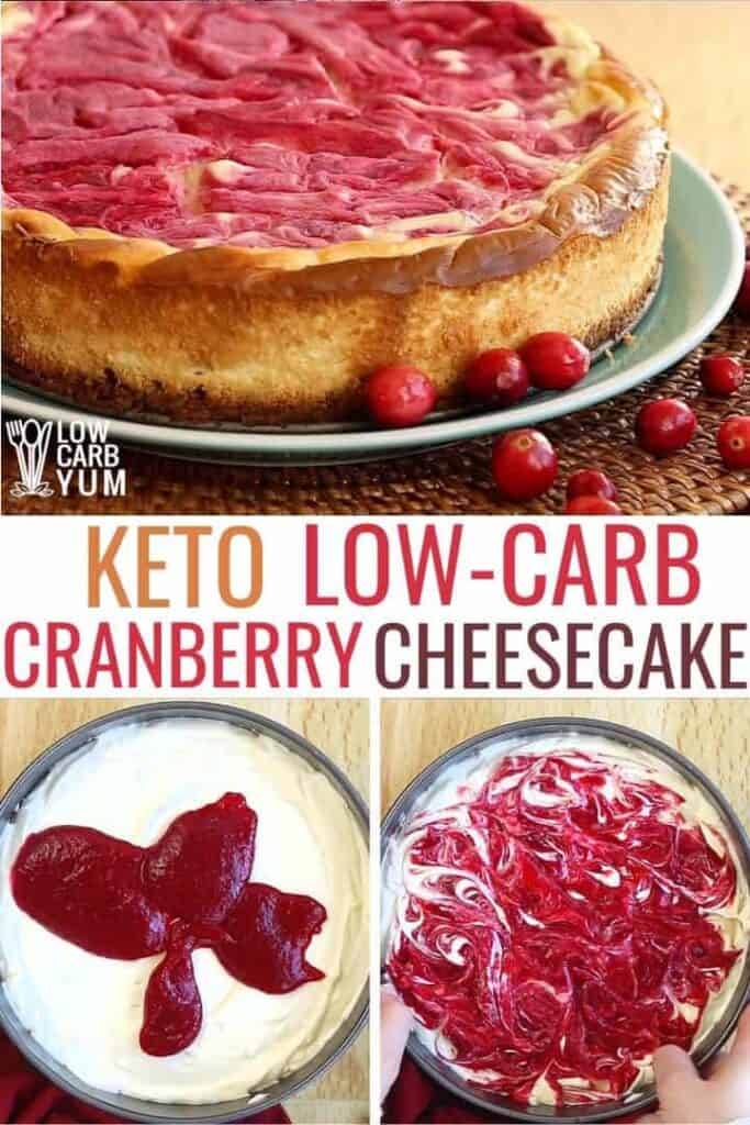 keto cranberry swirl cheesecake