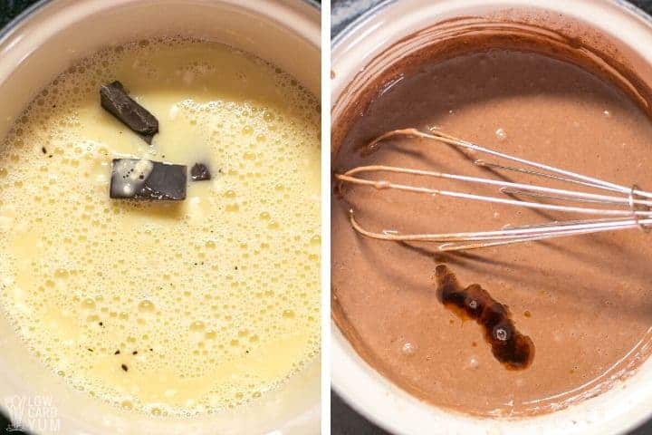 cooking chocolate pudding