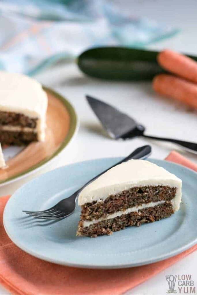 slice of keto carrot cake