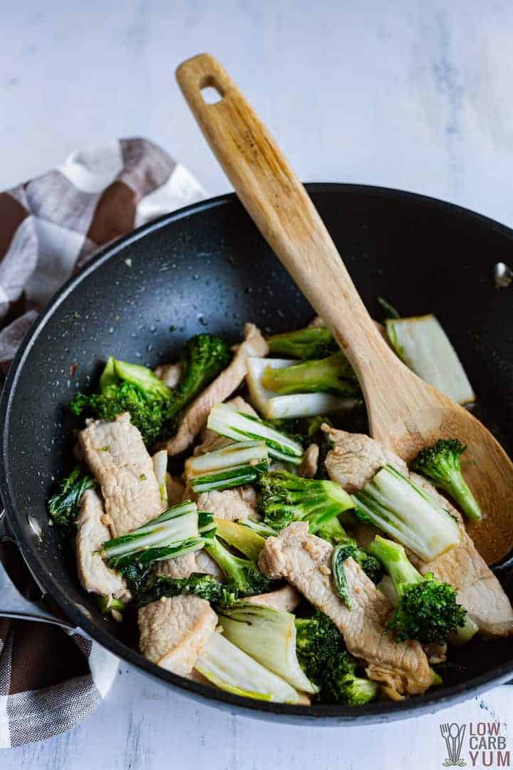 pork stir fry in pan