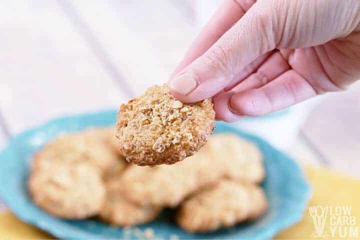 closeup of hazelnut cookie