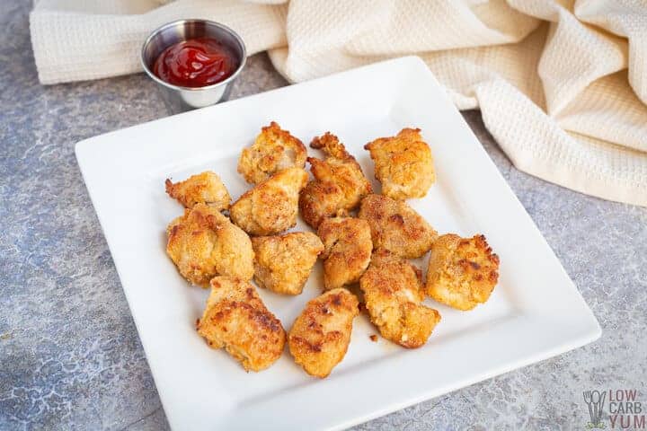 keto chicken nuggets on plate
