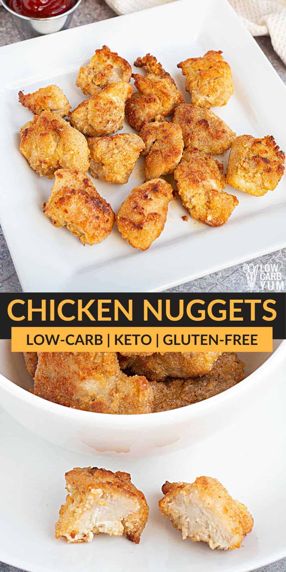 low carb keto chicken nuggets pinterest image.