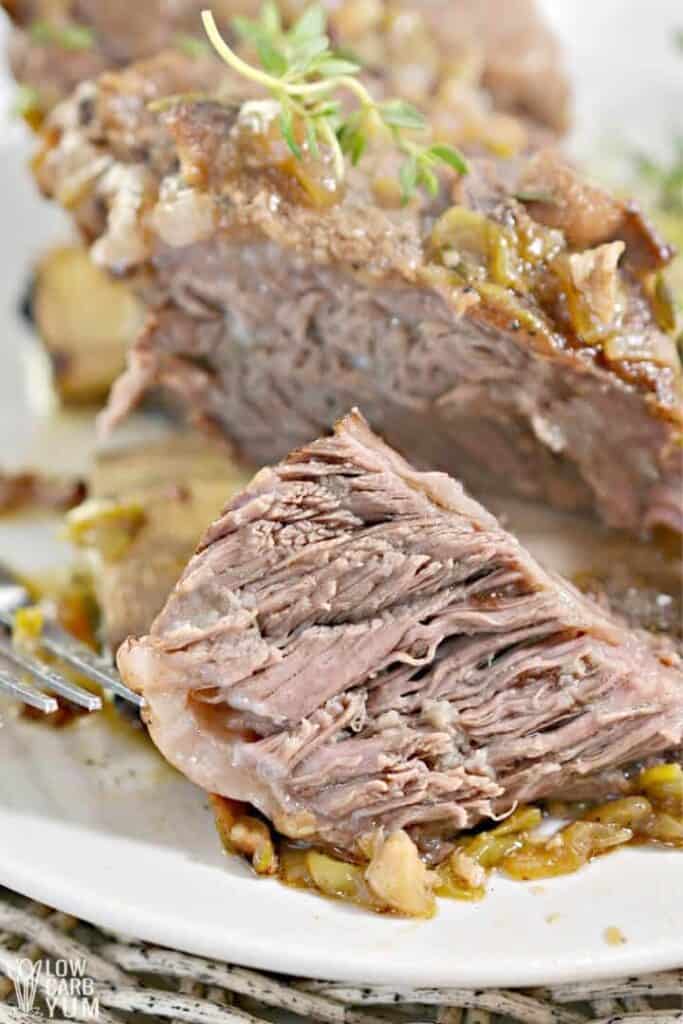 sliced red wine braised short ribs