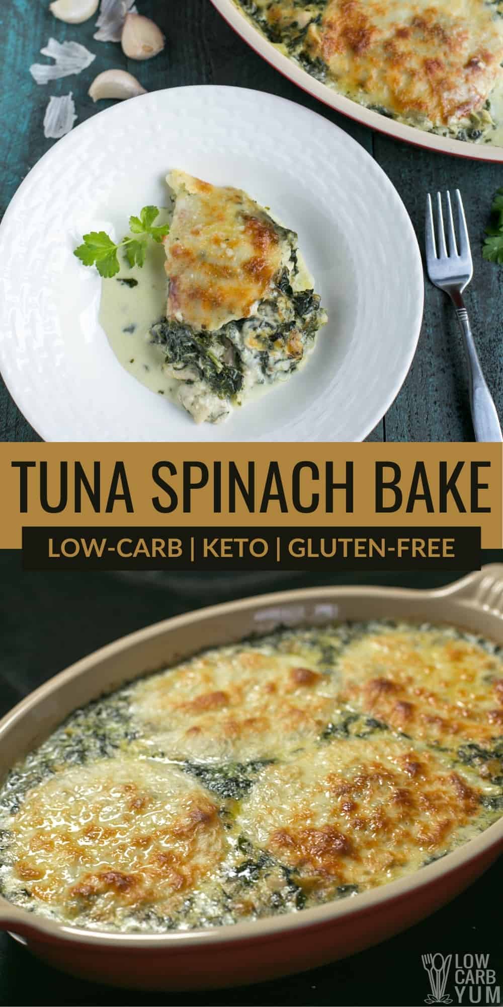 tuna spinach casserole bake pinterest image