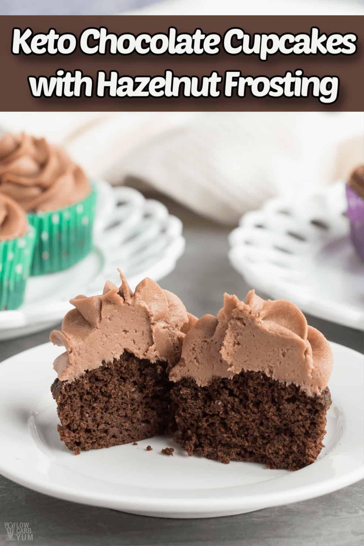 keto chocolate cupcakes with hazelnut