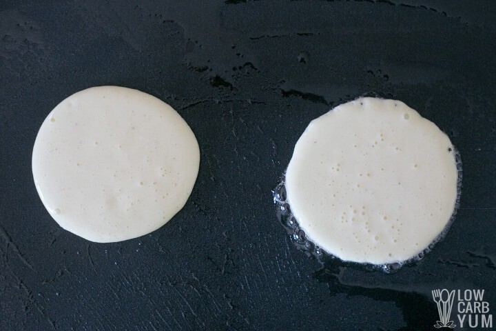 batter on griddle