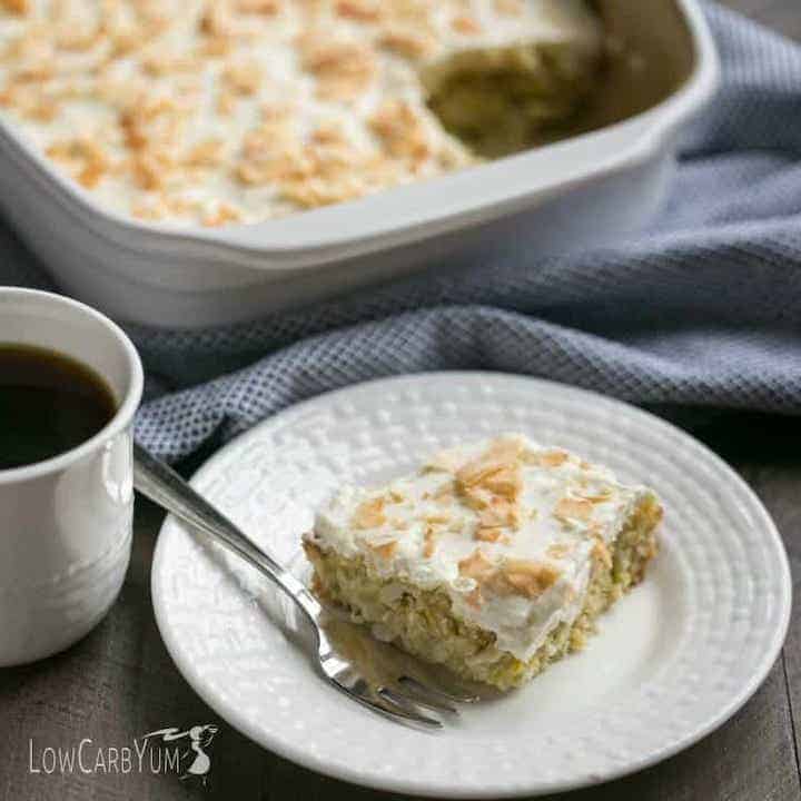 keto coconut cake with cream cheese icing