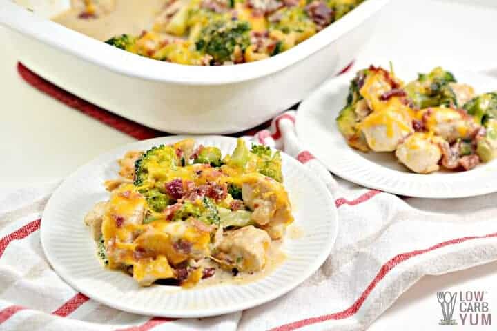 Keto Chicken Bacon Ranch Casserole | Low Carb Yum